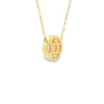 Load image into Gallery viewer, Gold-Plated Sterling Silver Magen David Necklace with Pearl Center
