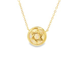 Load image into Gallery viewer, Gold-Plated Sterling Silver Magen David Necklace with Pearl Center

