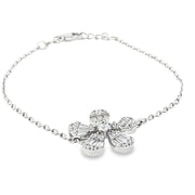Sterling Silver Floral Chain Bracelet