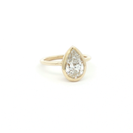 Load image into Gallery viewer, Pear Cut Diamond Solitaire Ring in Yellow Gold
