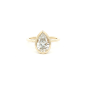 Pear Cut Diamond Solitaire Ring in Yellow Gold