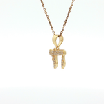 Load image into Gallery viewer, Sterling Silver or Yellow Gold-Plated Chai Necklace with Round CZ
