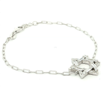 Load image into Gallery viewer, Silver or Gold-Plated Chain Bracelet with Baguette-Cut Star Accent
