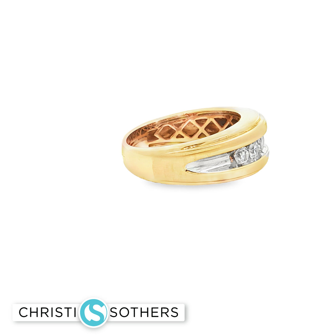 14KT Yellow & White Gold Diamond Band Ring (0.80 cttw)