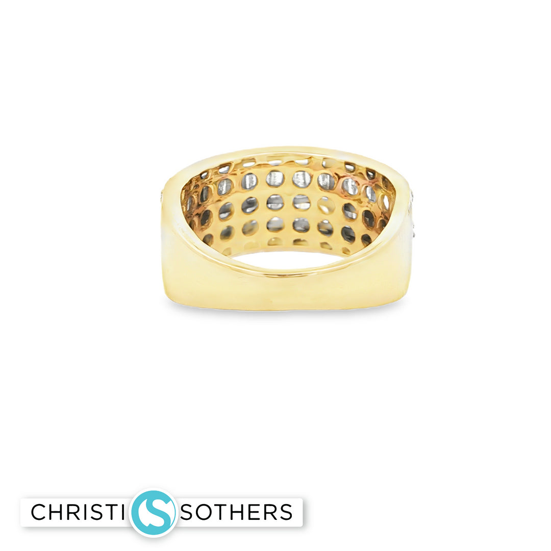 14KT Yellow Gold Baguette and Round Diamond Multistone Ring (2.25 cttw)