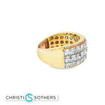 Load image into Gallery viewer, 14KT Yellow Gold Baguette and Round Diamond Multistone Ring (2.25 cttw)
