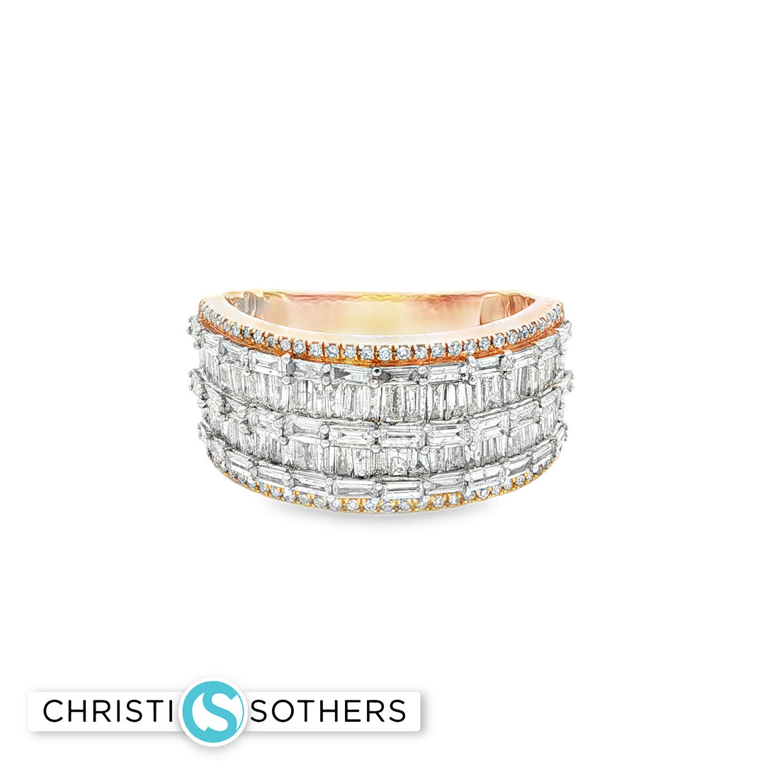 14KT Yellow Gold Baguette and Round Diamond Multistone Ring (2.25 cttw)