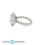 Load image into Gallery viewer, 14KT White Gold Multistone Ring with Oval and Round Lab-Grown Diamonds (8.96 cttw)
