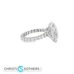 Load image into Gallery viewer, 14KT White Gold Multistone Ring with Oval and Round Lab-Grown Diamonds (8.96 cttw)
