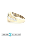 Load image into Gallery viewer, 14KT Yellow Gold Cushion Cluster Ring with Round Brilliant-Cut Diamonds
