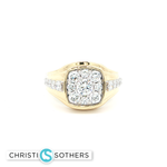Load image into Gallery viewer, 14KT Yellow Gold Cushion Cluster Ring with Round Brilliant-Cut Diamonds
