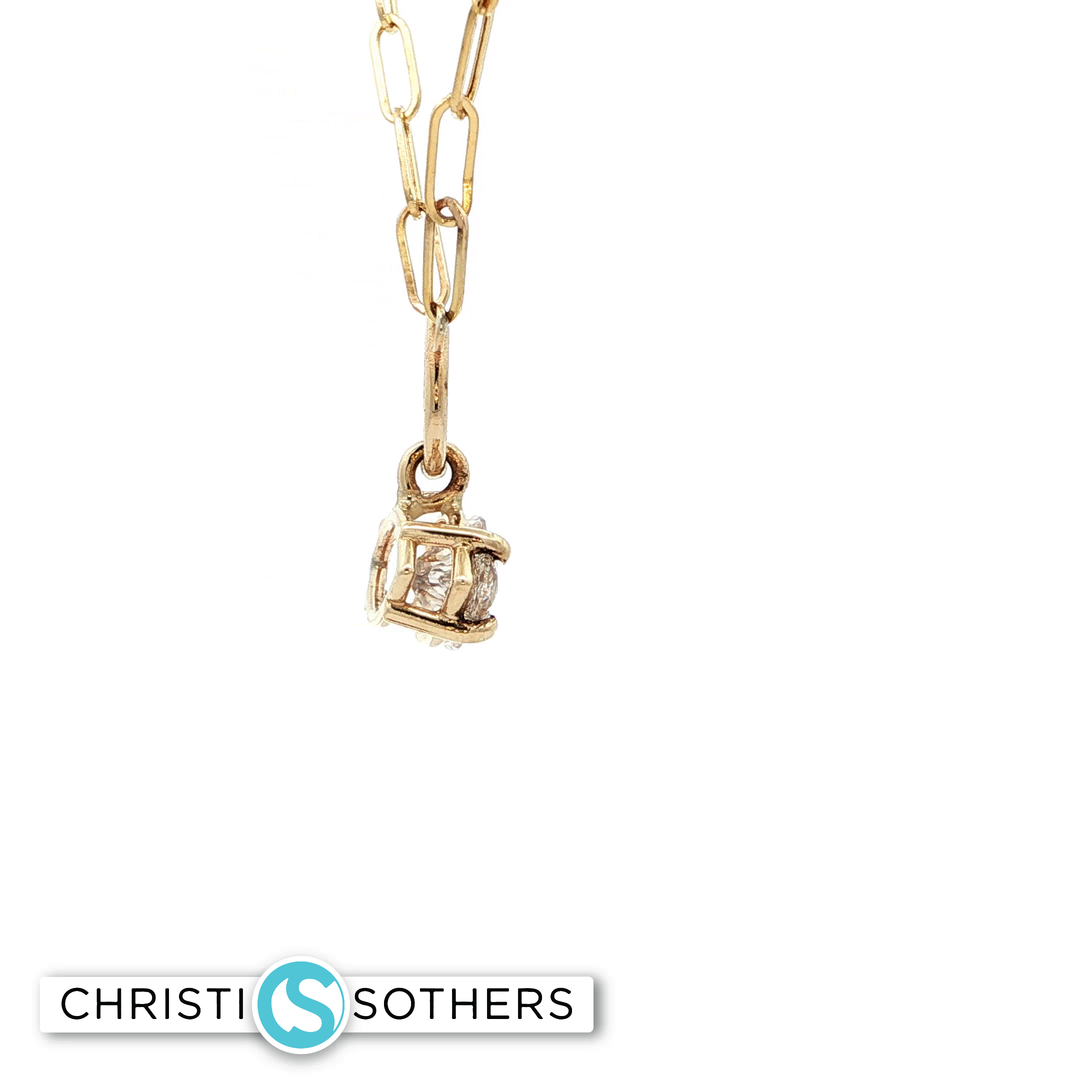 14KT Yellow Gold Bezel Marquise Diamond Necklace (2.04 ct, Lab-Grown)