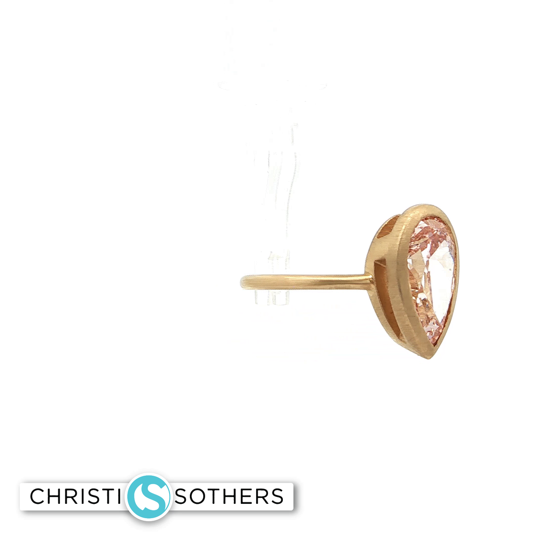 Matte 14KT Yellow Gold Fancy Pink Diamond Bezel Solitaire Ring (3.01 ct)