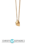 Load image into Gallery viewer, 14KT Yellow Gold Oval Garnet Cabochon Charm Necklace with Diamond Accents (0.95 ct)