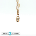 Load image into Gallery viewer, 14KT Yellow Gold Cushion Bezel Necklace with Lab-Grown Diamond Pendant (2.10 ct)