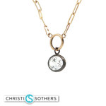 Load image into Gallery viewer, 14KT Yellow Gold Oval Bezel Necklace with Lab-Grown Diamond Pendant (2.50 ct)
