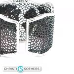 Load image into Gallery viewer, 18KT White Gold White &amp; Grey Diamond Floral Bangle Bracelet (7.55 cttw)