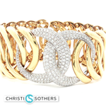 Load image into Gallery viewer, 18KT Yellow Gold Diamond Bangle Bracelet (4.00 cttw, Natural Diamonds)