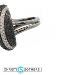 Load image into Gallery viewer, 18KT White Gold Black &amp; White Diamond Sphere Ring (5.76 cttw)