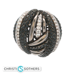 Load image into Gallery viewer, 18KT White Gold Black &amp; White Diamond Sphere Ring (5.76 cttw)