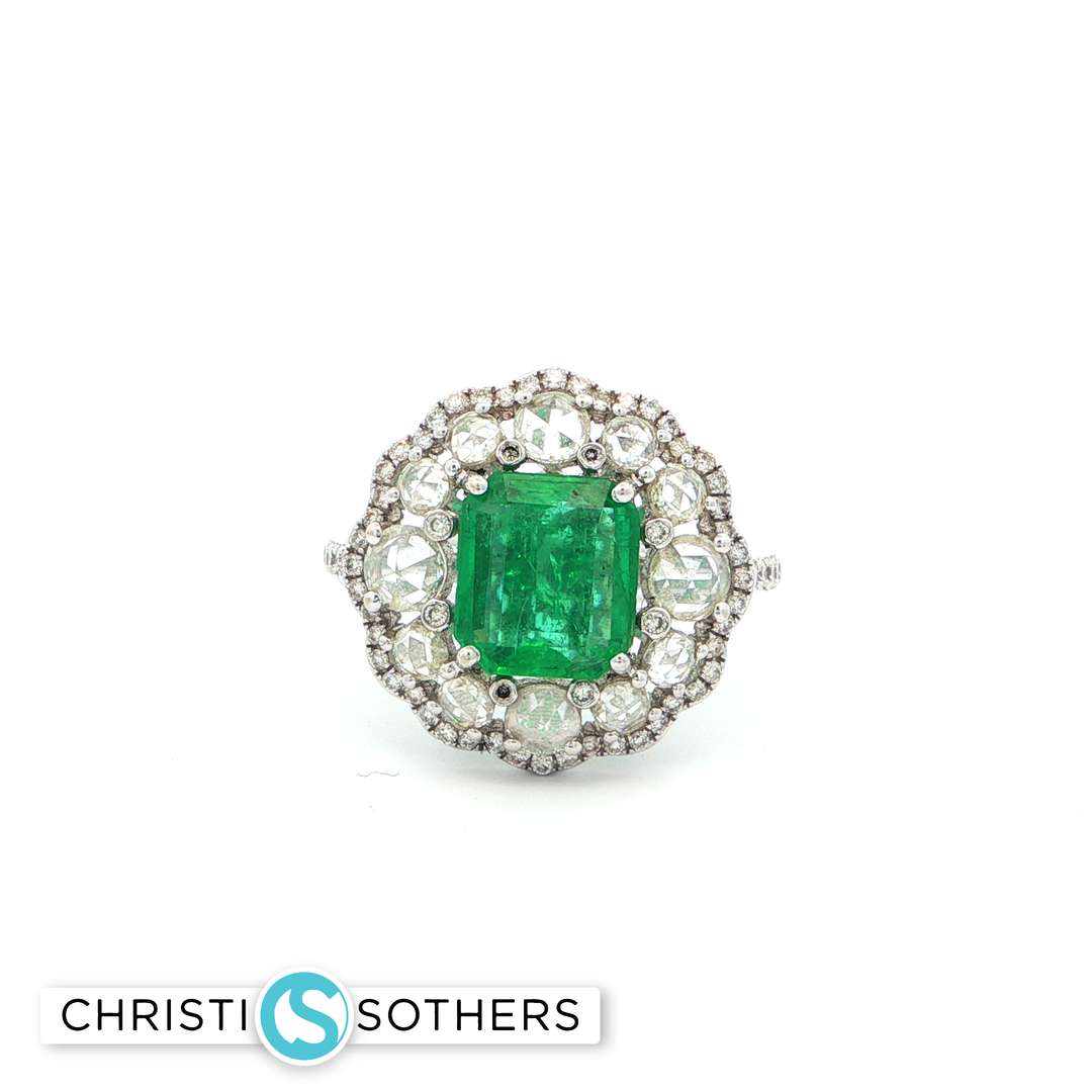 18KT Yellow Gold Amethyst Charm Necklace with Diamond Accents (5.73 cttw)