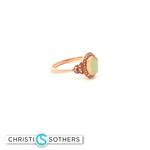 Load image into Gallery viewer, 14KT Yellow Gold Oval Cabochon Opal Cocktail Ring with Diamond Accents (0.91 ct)