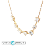 Load image into Gallery viewer, 14KT Yellow Gold Mixed-Cut Diamond Necklace with Lab-Grown Diamonds (3.08 cttw)