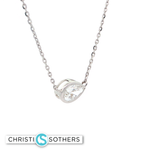 Load image into Gallery viewer, 14KT White Gold Pear Diamond Necklace with Lab-Grown Diamond Pendant (1.03 ct)
