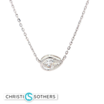 Load image into Gallery viewer, 14KT White Gold Pear Diamond Necklace with Lab-Grown Diamond Pendant (1.03 ct)