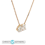 Load image into Gallery viewer, 14KT Yellow Gold Double Pear Diamond Necklace with Lab-Grown Diamonds (2.07 cttw)
