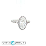 Load image into Gallery viewer, 14KT White Gold Oval Diamond Ring with Lab-Grown Diamonds (2.32 cttw)