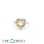 Load image into Gallery viewer, 14KT Yellow &amp; White Gold Heart-Shaped Fancy Yellow Diamond Ring with Lab-Grown Diamonds (1.535 cttw)