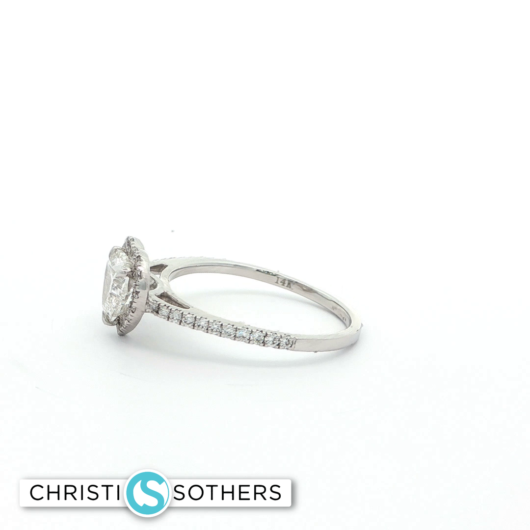 14KT White Gold Heart-Shaped Engagement Ring with Lab-Grown Diamond (1.38 cttw)