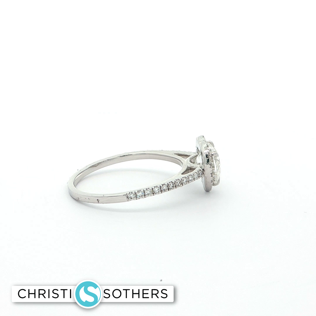 14KT White Gold Heart-Shaped Engagement Ring with Lab-Grown Diamond (1.38 cttw)