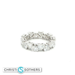 Load image into Gallery viewer, 14KT Gold Diamond Hearts Eternity Ring (6.05 cttw)