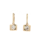 Load image into Gallery viewer, 14KT Yellow Gold Oval Diamond Geometric Drop Earrings with Lab-Grown Diamonds (1.01 cttw)