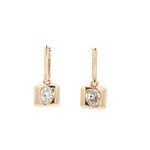 Load image into Gallery viewer, 14KT Yellow Gold Oval Diamond Geometric Drop Earrings with Lab-Grown Diamonds (1.01 cttw)