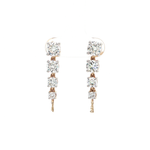 Load image into Gallery viewer, 14KT Yellow &amp; White Gold Diamond Chain Drop Earrings with Lab-Grown Diamonds
