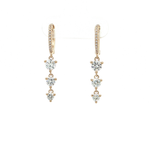 Load image into Gallery viewer, 14KT Yellow Gold Diamond Drop Hoop Earrings with Lab-Grown Diamonds (0.98 cttw)