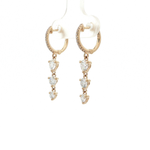 Load image into Gallery viewer, 14KT Yellow Gold Diamond Drop Hoop Earrings with Lab-Grown Diamonds (0.98 cttw)