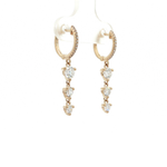 Load image into Gallery viewer, 14KT Yellow Gold Diamond Drop Hoop Earrings with Lab-Grown Diamonds (0.98 cttw)
