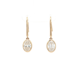 Load image into Gallery viewer, 14KT Yellow Gold Oval Diamond Drop Earrings with Lab-Grown Diamonds (2.08 cttw)