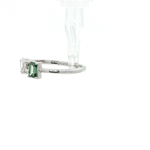 Load image into Gallery viewer, 14KT White Gold Toi et Moi Ring with Green &amp; White Lab-Grown Diamonds (0.40 cttw)