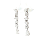 Load image into Gallery viewer, 14KT White Gold Multi-Cut Drop Earrings with Lab-Grown Diamonds (2.15 cttw)
