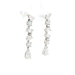 Load image into Gallery viewer, 14KT White Gold Multi-Cut Drop Earrings with Lab-Grown Diamonds (2.15 cttw)