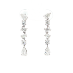 Load image into Gallery viewer, 14KT White Gold Multi-Cut Drop Earrings with Lab-Grown Diamonds (2.15 cttw)