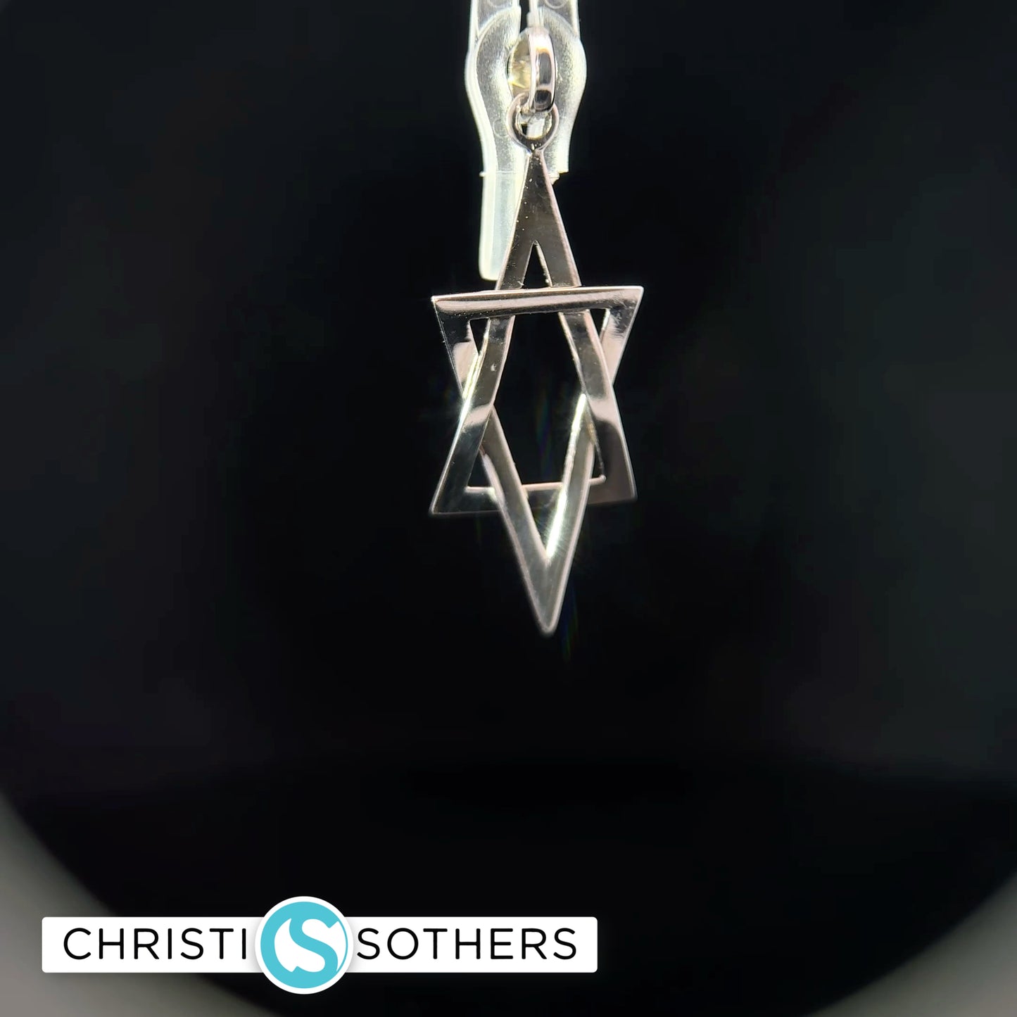 14KT White Gold Magen David Pendant