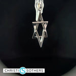 Load image into Gallery viewer, 14KT White Gold Magen David Pendant
