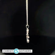14KT White Gold Diamond Studded Magen David