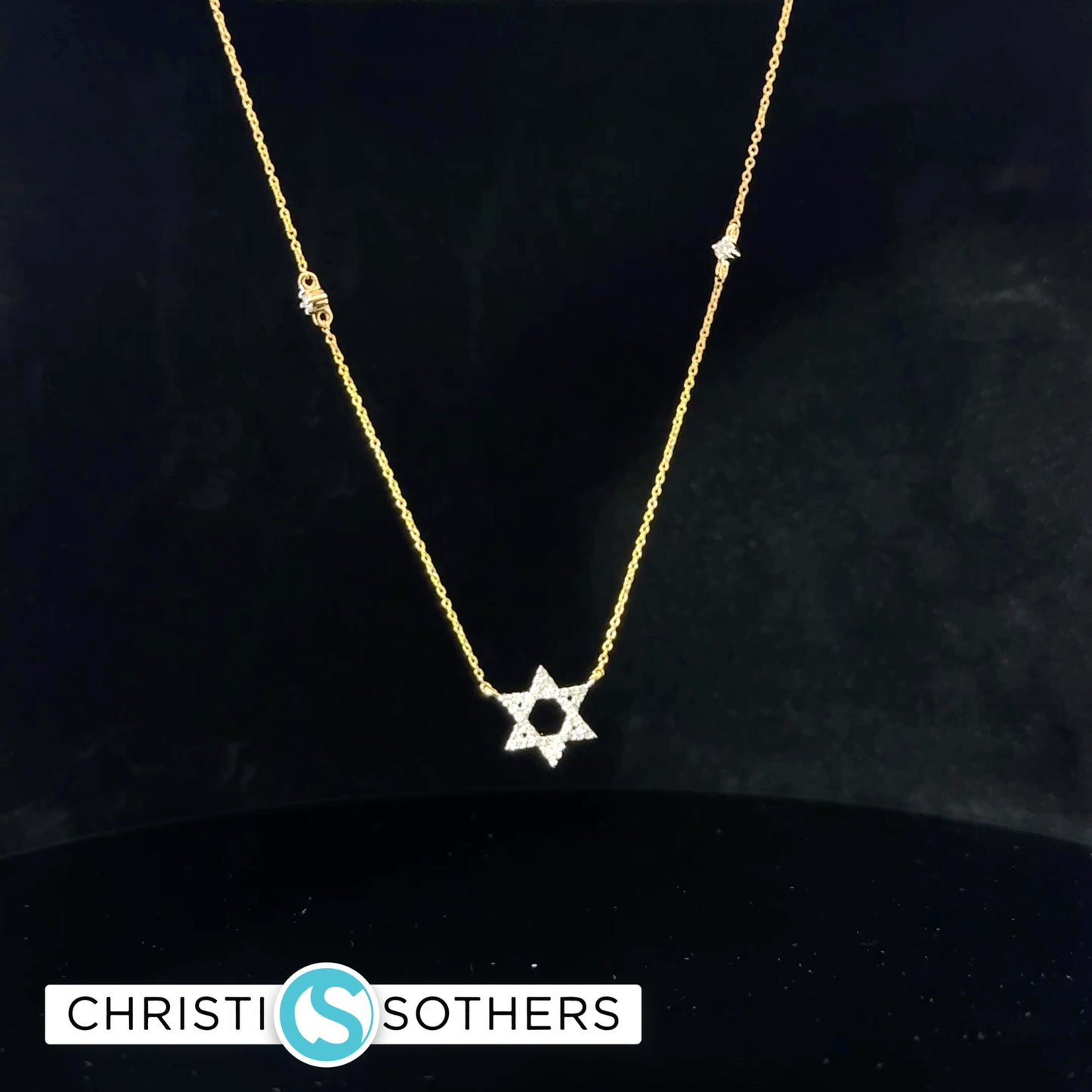 14KT Gold Magen David Diamond Necklace